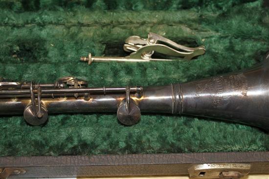 A Gladiator silver plated clarinet, cased